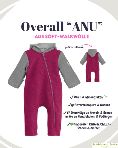 40-72 ANU (SOFT-Walkwolle) Farbe: granat-steingrau